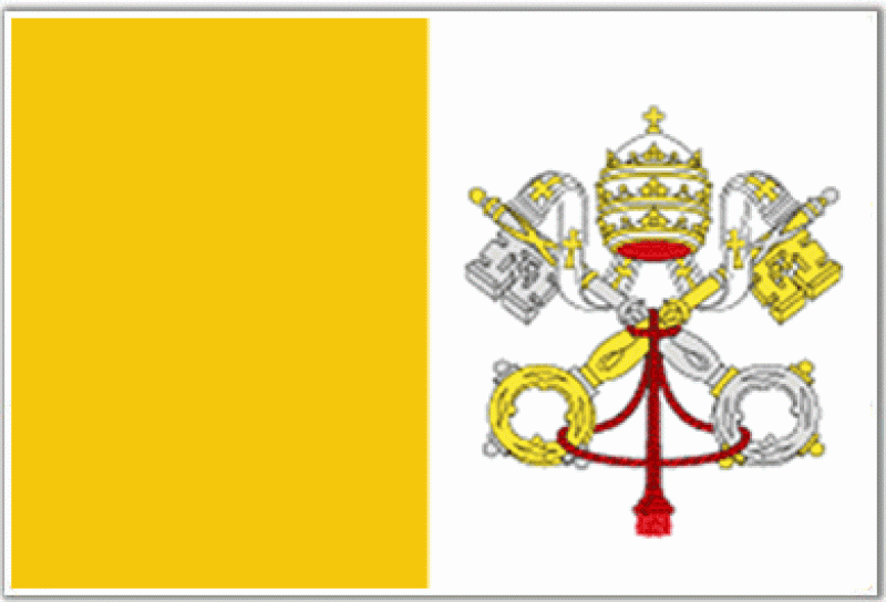 Zastava države Mesto Vatikan z grbom