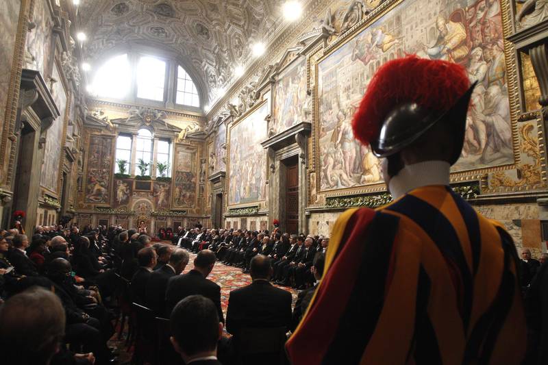 Diplomatski zbor pri papežu Benediktu XVI. - Foto Vatican Insider
