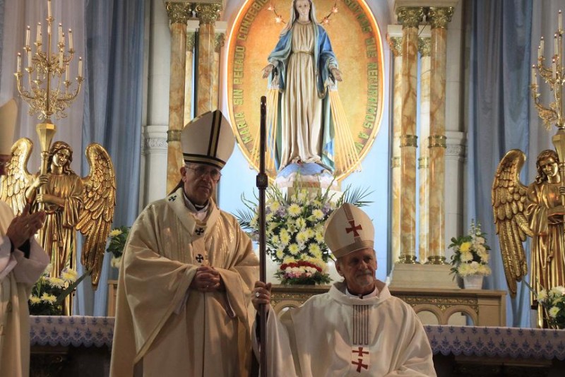 Kardinal Bergoglio in škof Vinko Bokalič