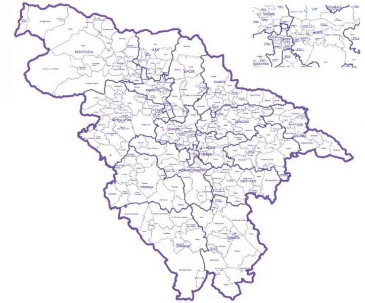 Zemljevid Nadškofije Ljubljana