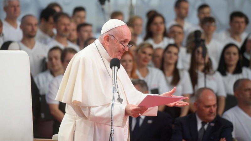 Papež med srečanjem z mladimi Slovaki v Košicah, 14. september 2021 - Foto: Vatican Media
