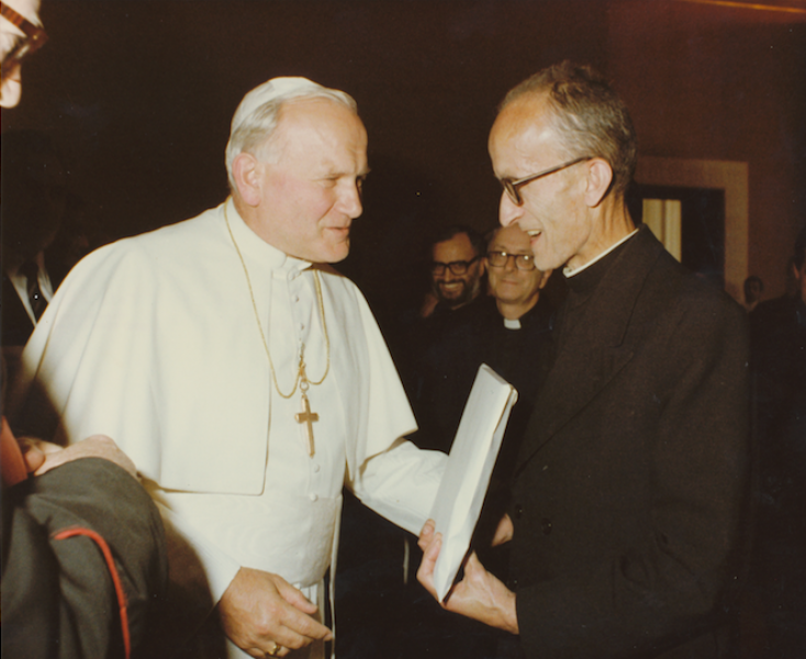 Božji služabnik Anton Strle s sv. Janezom Pavlom II.